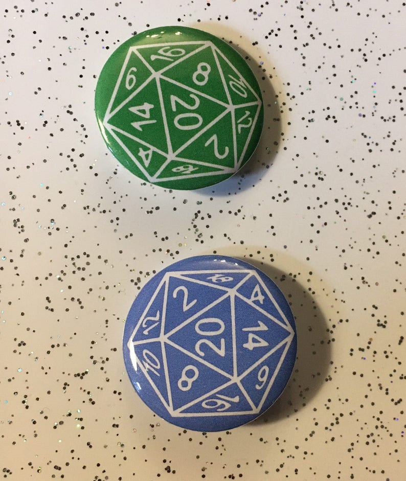 D20 Dice Pin Badge - Etsy UK