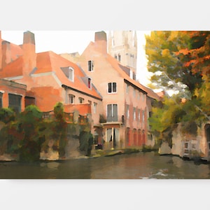 Bruges Canal Original Artwork PRINTABLE Wall Art DIGITAL Prints Multiple Sizes
