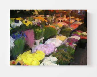 Paris Flower Market I ORIGINAL Artwork Paris City Scene French Art Colorful Gallery Wall Art PRINTABLE Art DIGITAL Prints Multiple Sizes
