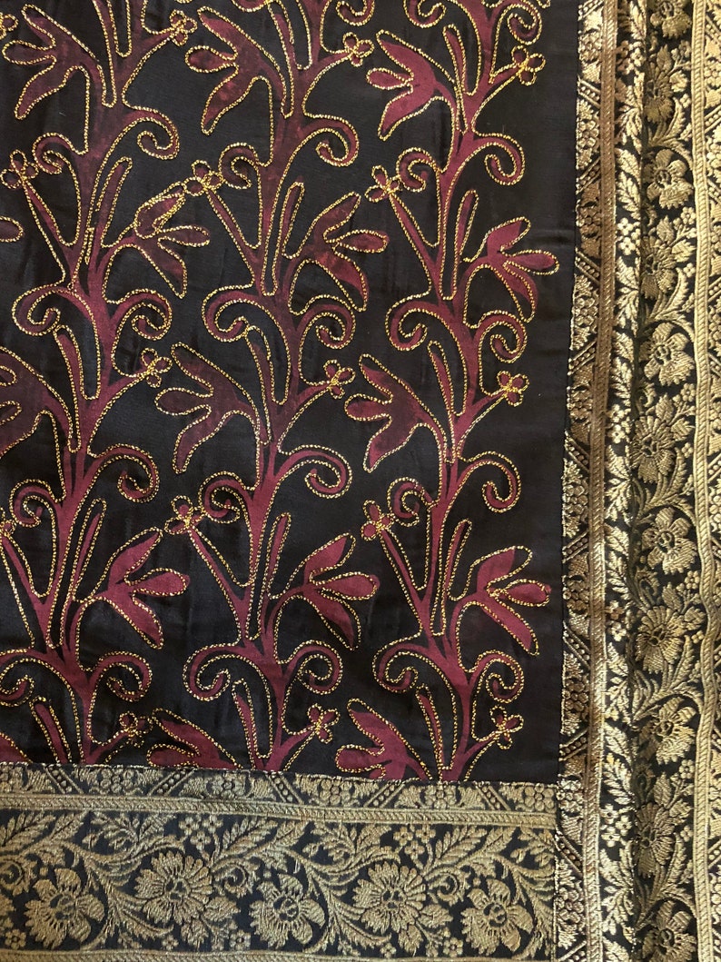 Rajhastani Indian Hand Embroidered Bed Cover Sheet Tapestry Etsy