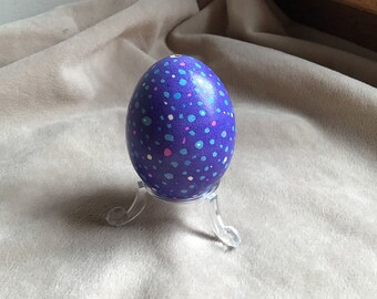 Blue Multicolor Spotted Chicken Egg Pysanka