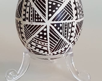 Brown 40 Triangles Chicken Egg Pysanka