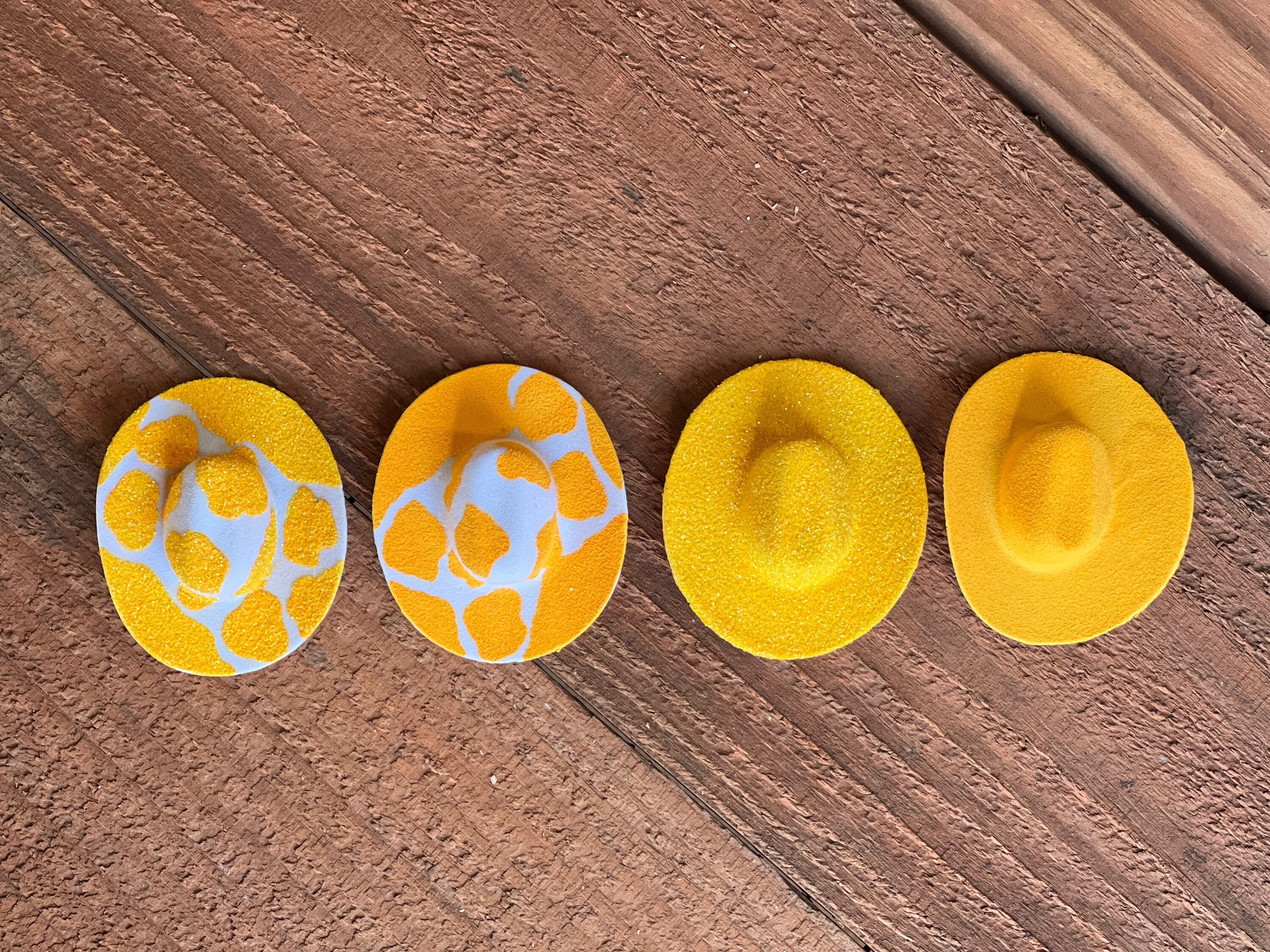 Yellow Glitter or Solid/mini Cowboy Hat Keychain/car Etsy