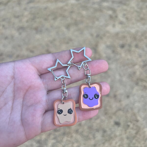 PB&J Bestfriend Keychain Set / Besties, Keychains, Cute