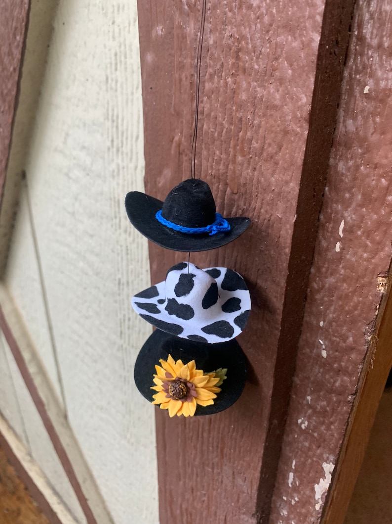 Custom Mini Cowboy Hat Rearview Mirror Hanger/read ITEM Etsy