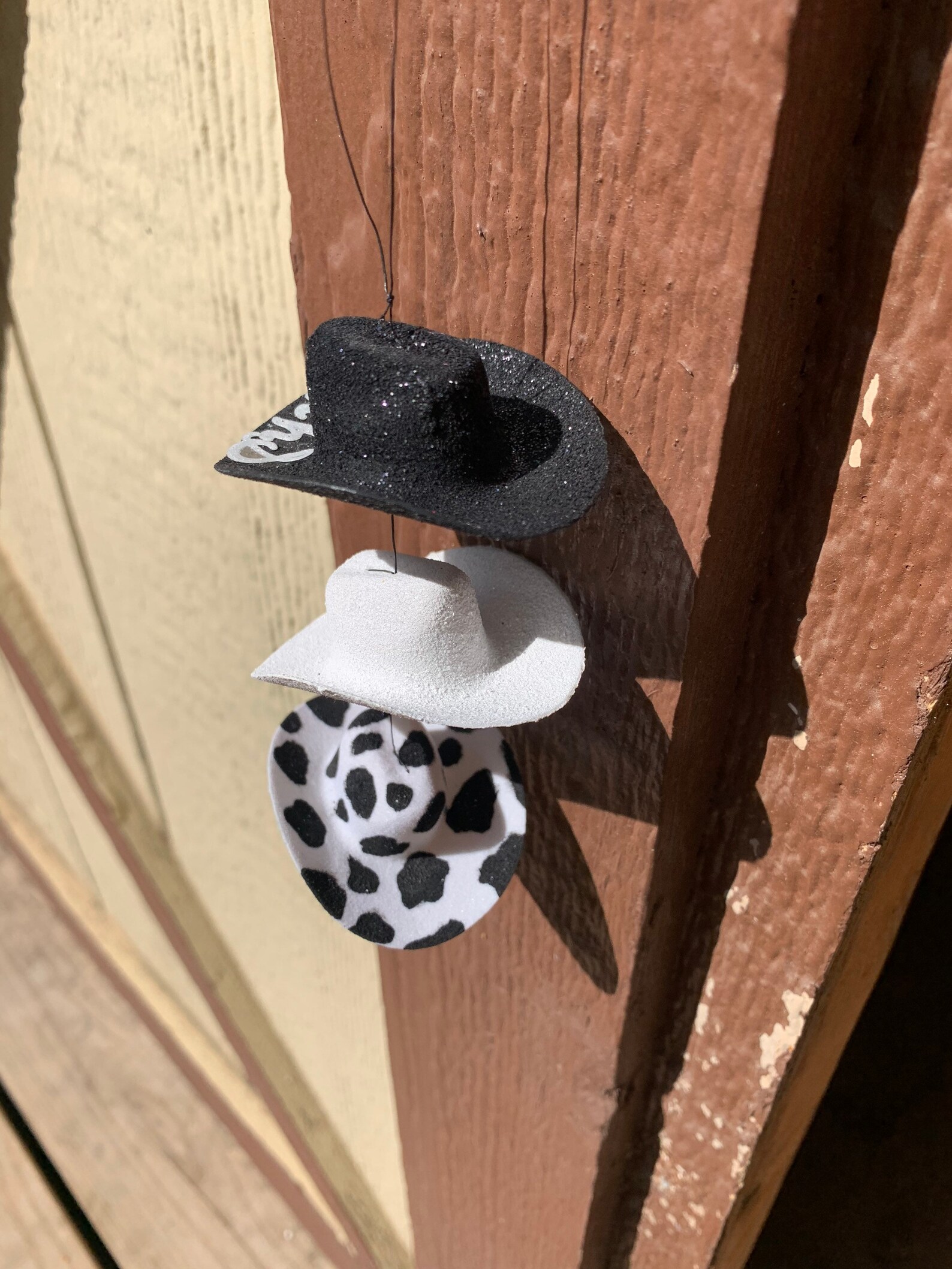 Custom Mini cowboy hat rearview mirror hanger/READ ITEM Etsy