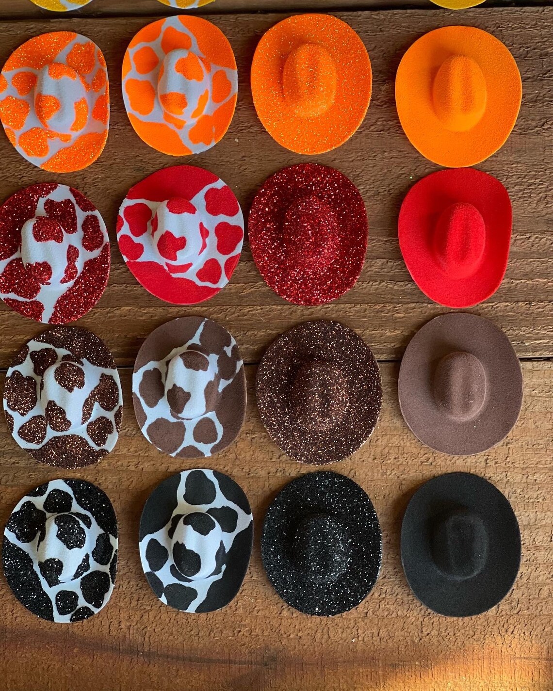 1 HAT/ Solid or Glitter/ Mini Cowboy Hat Keychain or Car Etsy