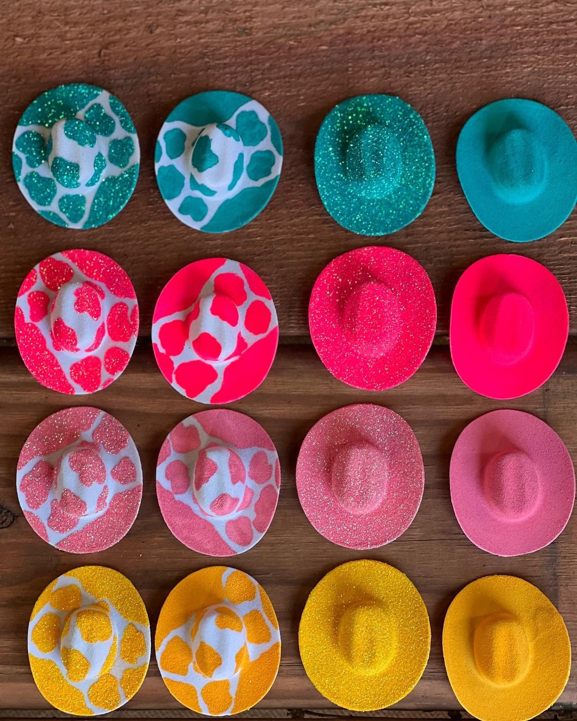 1 HAT/ Solid or Glitter/ Mini Cowboy Hat Keychain or Car Etsy