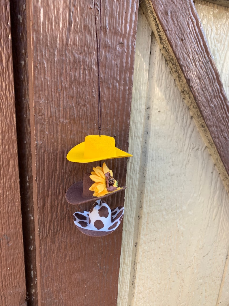Custom Mini Cowboy Hat Rearview Mirror Hanger/read ITEM Etsy