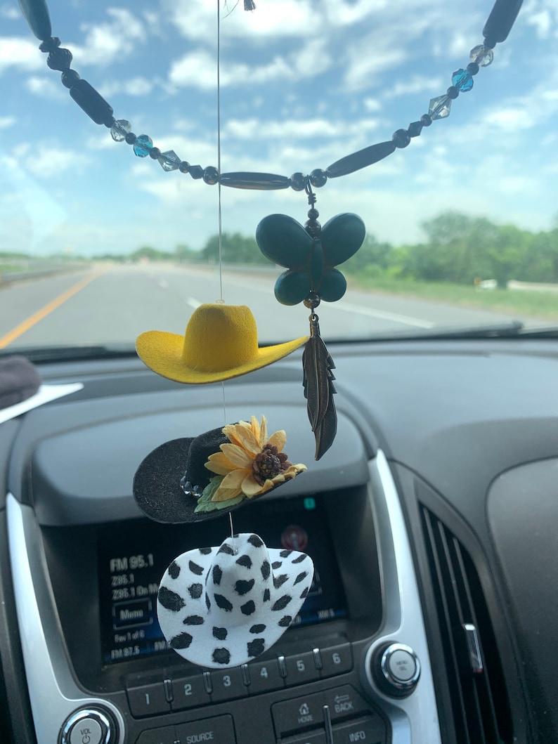 Custom Mini Cowboy Hat Rearview Mirror Hanger/read ITEM Etsy