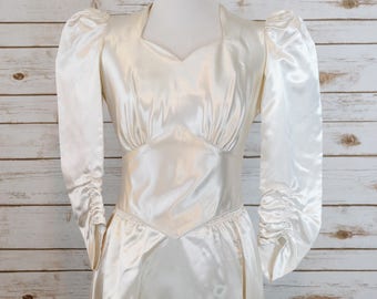 1940s Liquid Satin Wedding Gown