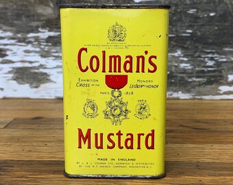 Vintage Coleman’s Mustard Tin - Made in England - Empty Antique Spice Tin