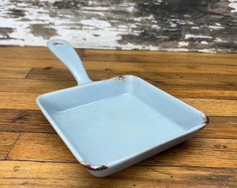 Sartén para huevos cuadrada vintage Prizer Ware n.° 1 de hierro fundido esmaltado