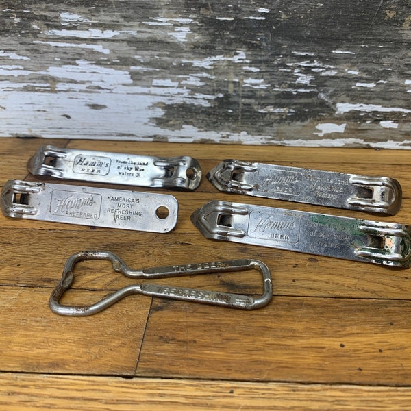 Vintage Hamm’s Beer Can and Bottle Opener Collection - 4 Different Styles - Church Key Bottle Opener