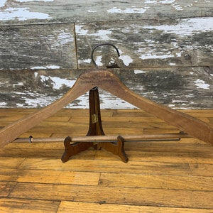 Vintage Wood Advertising Hanger - Curtis Leger Fixture Co. Chicago IL - Antique Wooden Hanger - Clothing Store Advertising