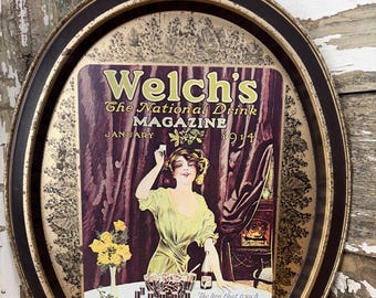 Vintage Welch’s Grape Juice Tray - 1970s Collectible Advertising Reproduction
