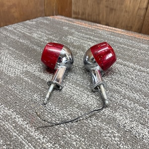 Intermitentes cromados antiguos para ciclomotor/motocicleta japonesa - Recuperados para piezas o restauración.