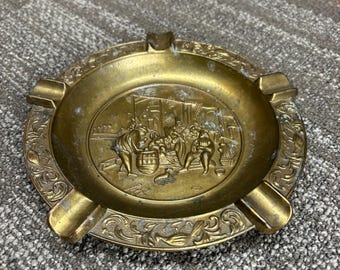 ヴィンテージ真鍮リーフディッシュ：MCMの小物入れ/キャンディボウル