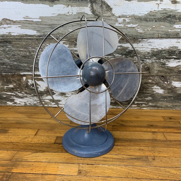 Vintage Fan 1950s Polar Cub 12” Oscillating Metal By A.C. Gilbert - Non Working Decorative Fan