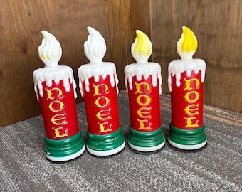 Vintage Noel Candle Christmas Blow Mold Set of Four - Empire Industries