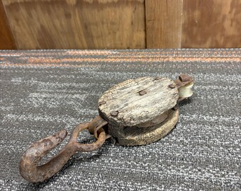 Antique Rustic Barn Pulley - Decorative Farmhouse Pulley