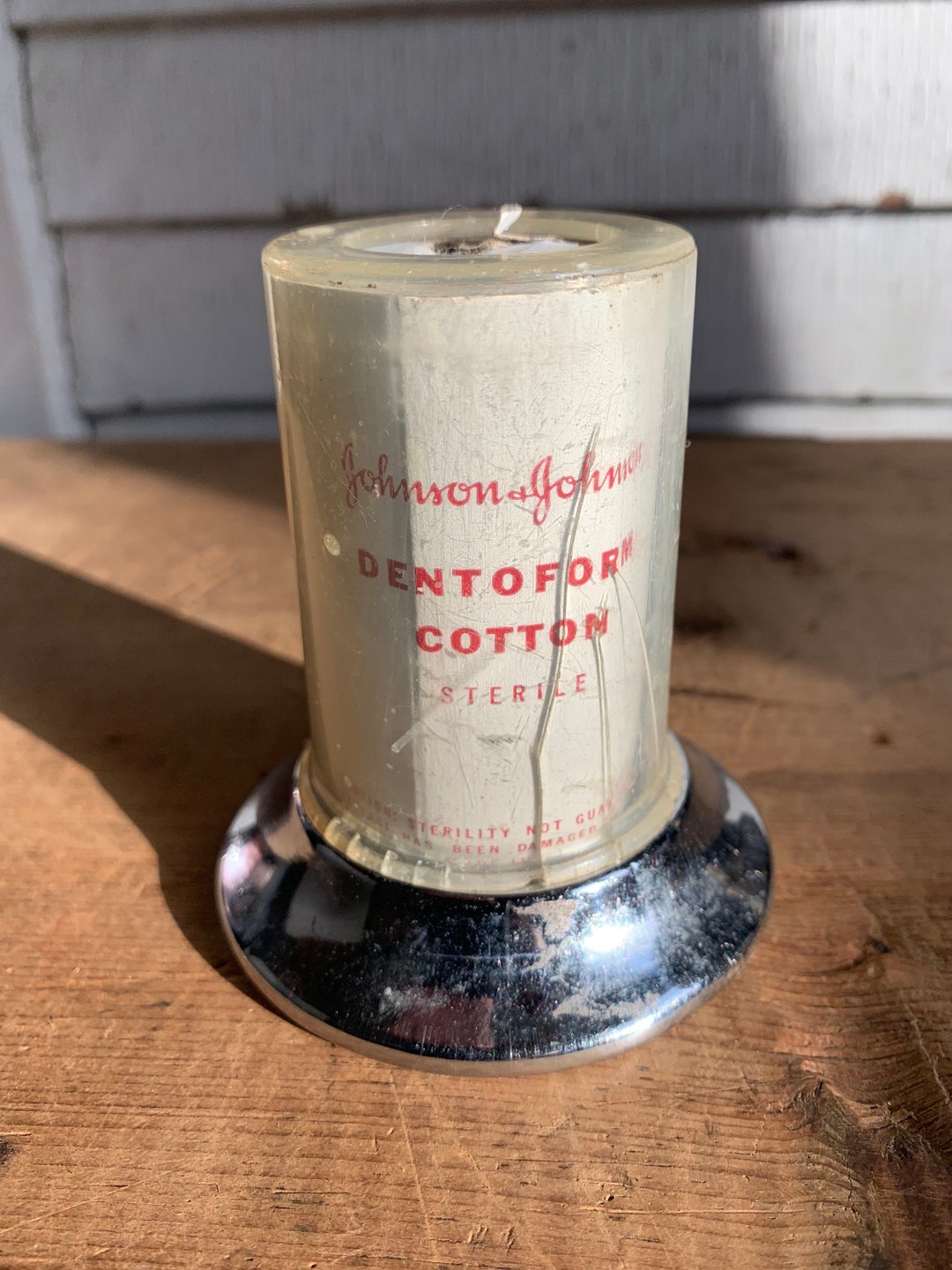 Vintage 1940s Johnson and Johnson Dental Dentoform Cotton Dispenser