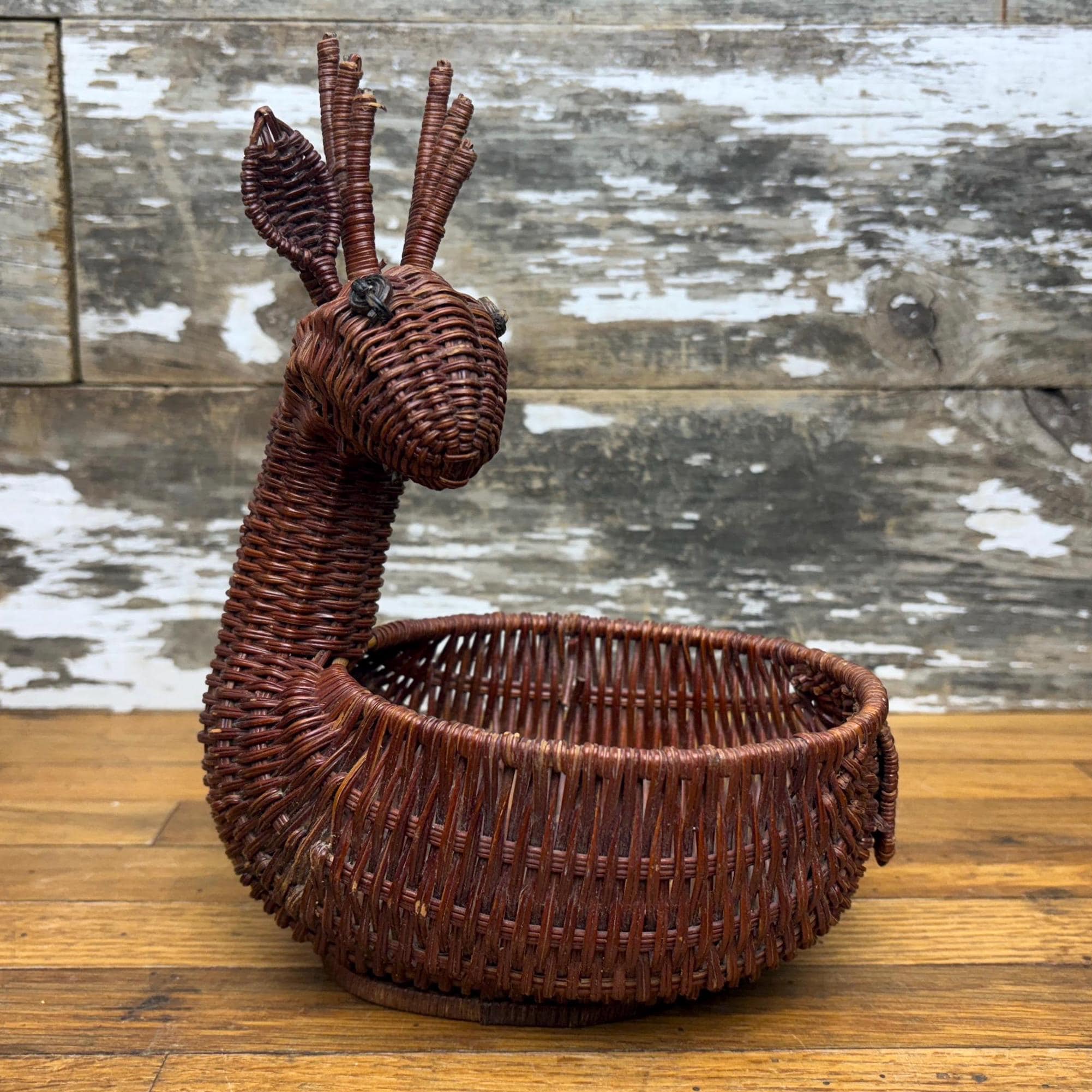 Vintage Wicker Deer Basket – Cottagecore Woodland Decor - Etsy