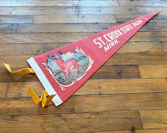 Vintage St. Croix State Park Minnesota 1960s 18” Felt Pennant