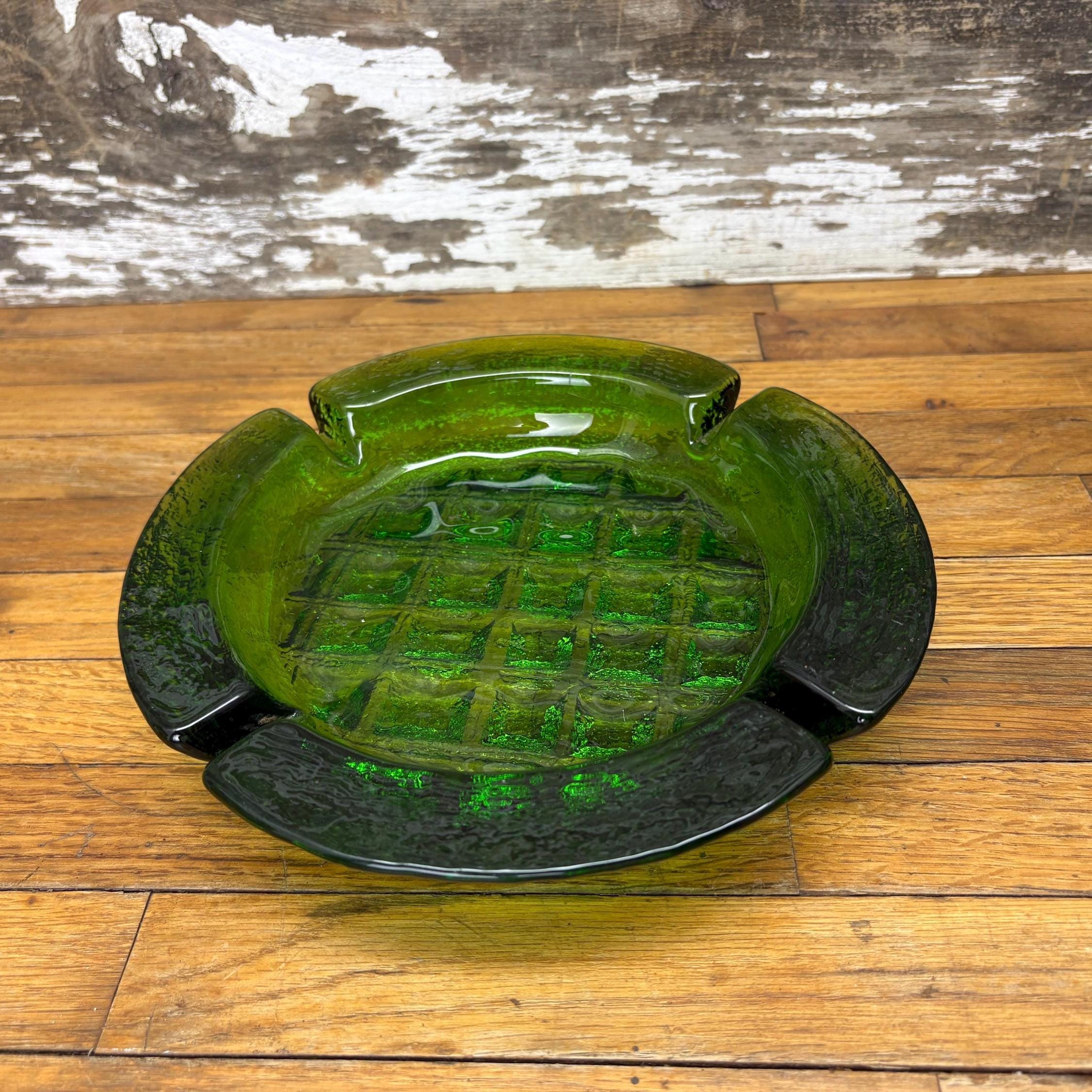 Vintage Green Ashtray Square - Etsy