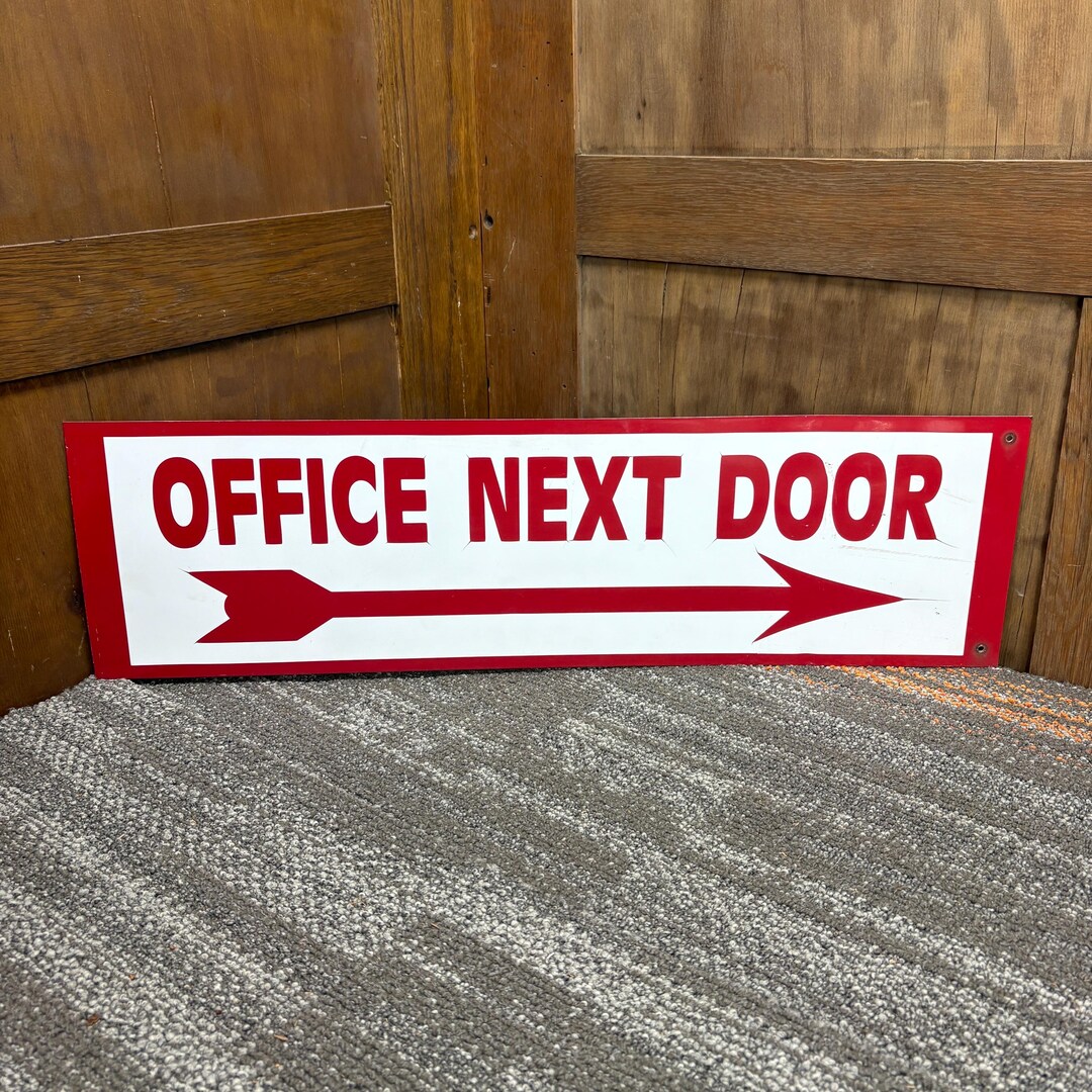 Metal Office Next Door Arrow Sign - Etsy