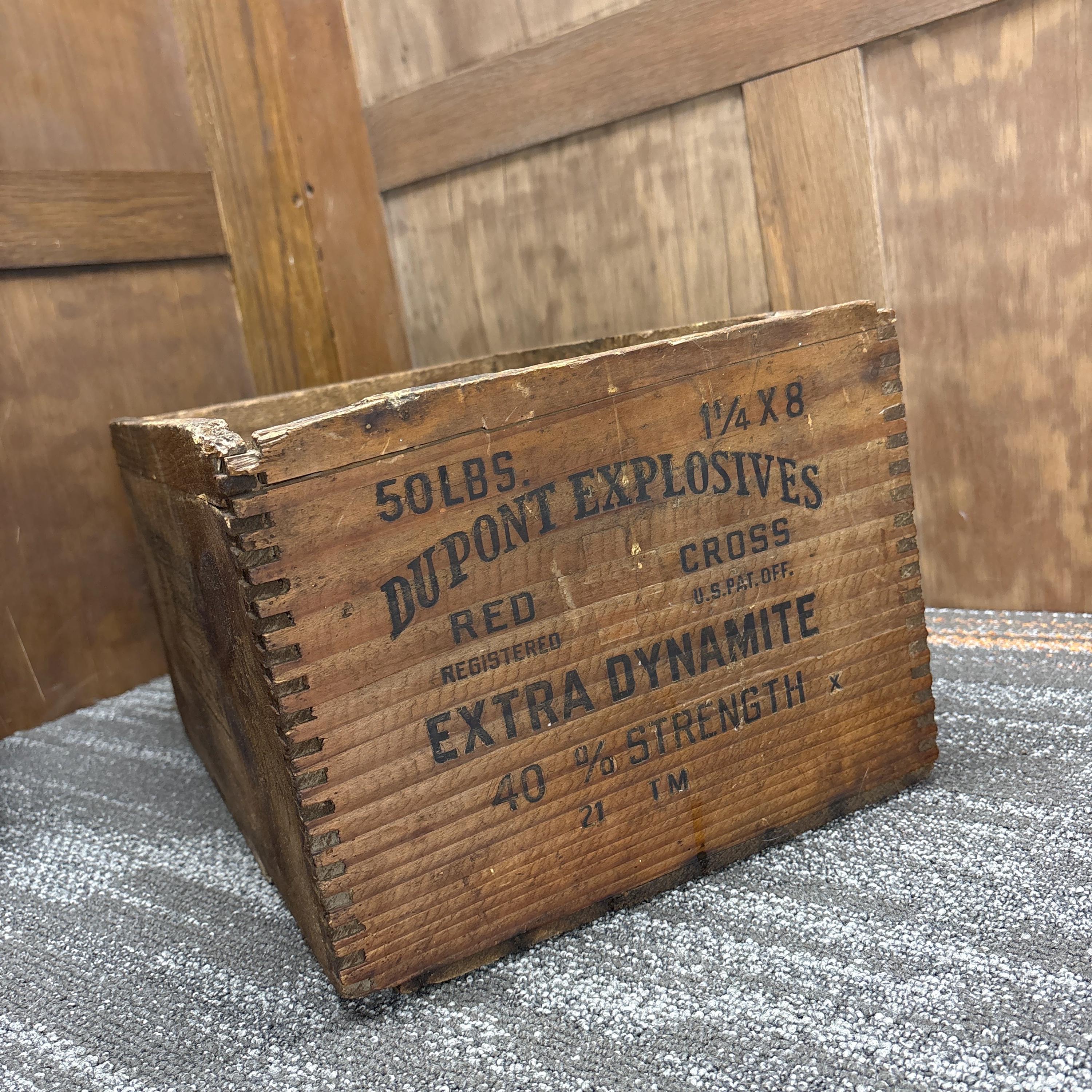 Antique Dupont 50lb Explosives Dynamite Dovetailed Wood Crate - Etsy
