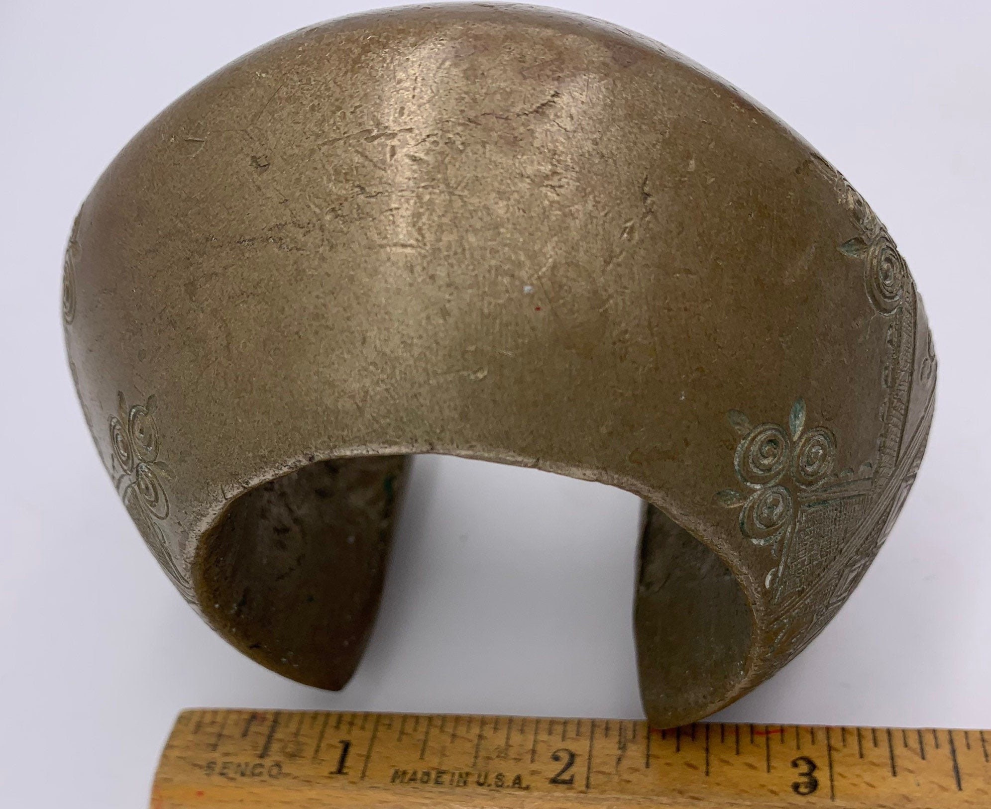 Antique Brass Carved Paperweight Etsy