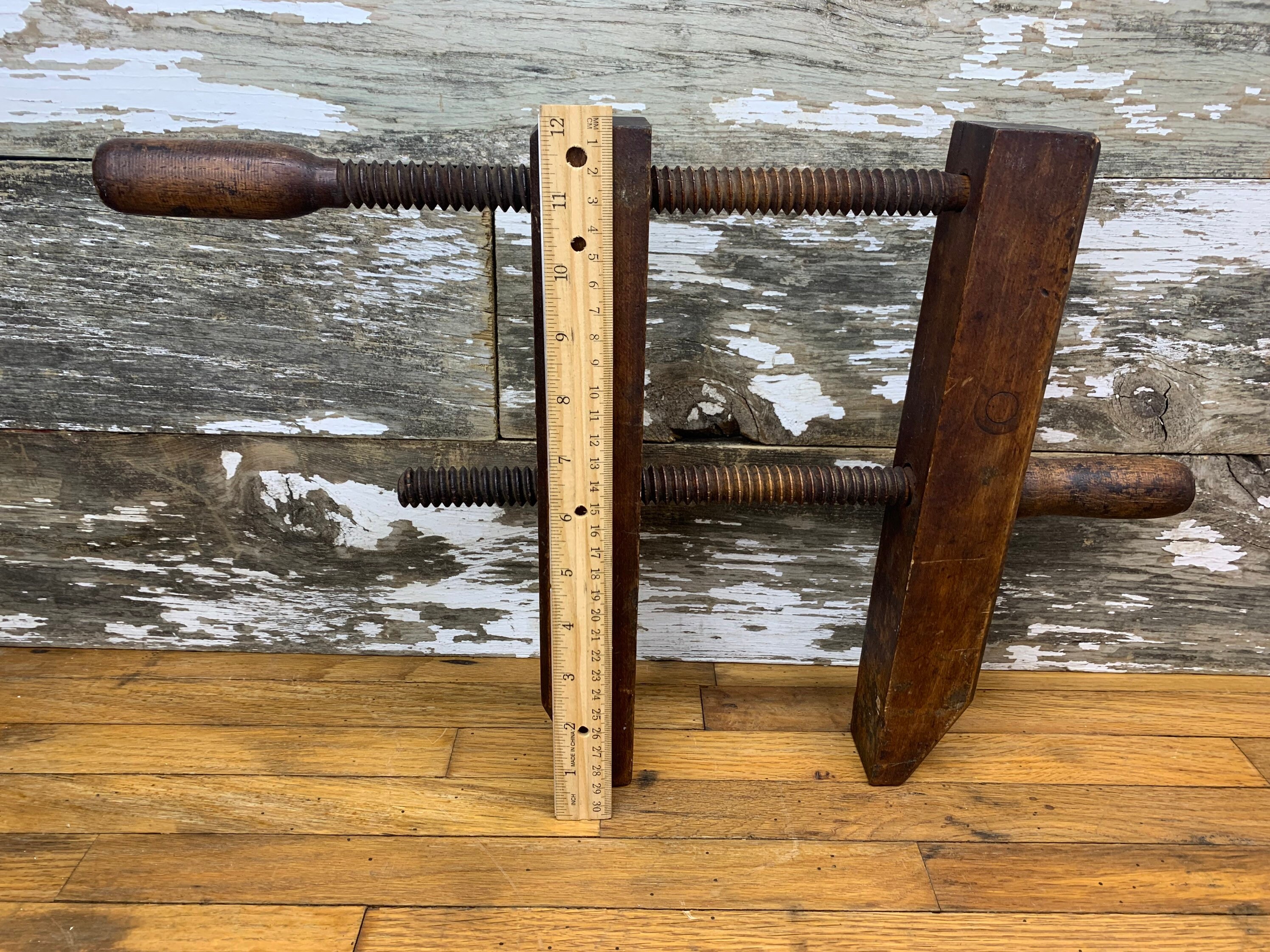 Antique Wooden Hand Screw Clamp Furniture Makers Parallel Etsy