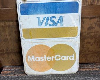 Vintage Flange Visa Mastercard Novus Credit Card Store Sign - Etsy