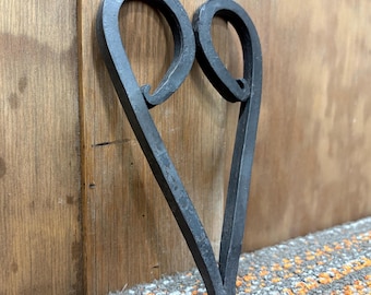 Vintage Black Heart Shaped Forged Iron - Etsy