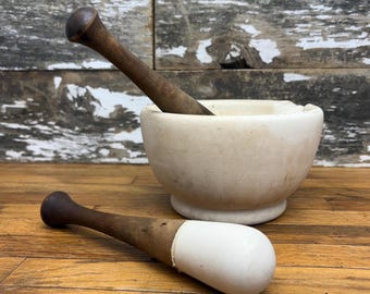 Antique Mortar and Pestle Set - Son & Thompson S Maw