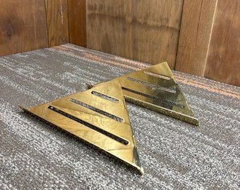 Polished Brass Finish Corner Shelves