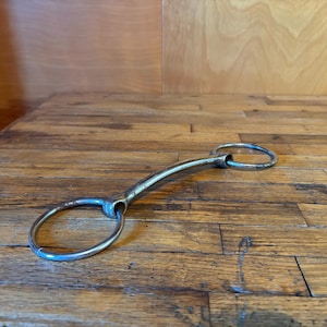 Vintage Rustic Chrome Horse Straight Snaffel Bit