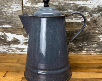 5 Cup Vintage Tin Coffee Percolator Metal Camping Coffeepot