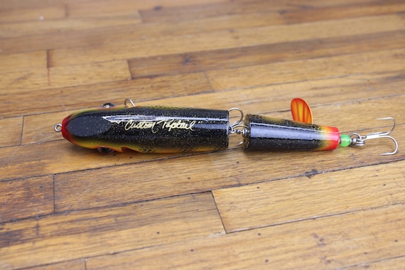 Vintage Wooden Musky Lure Custom Poptail by L.C.L 7.25 Inch Jointed Triple  Hook Creek Chub, Minnow Crankbait Old Musky Lure 