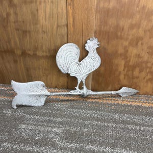 Vintage Rooster Weathervane Topper - Cast Aluminum - Farmhouse Country Rooster Decor