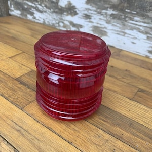 Vintage Red Plastic Railroad Signal Light Cover - 3.25&quot; x 3.75&quot; - Plastic Replacement Marker Lens - Signalman&#39;s Collection