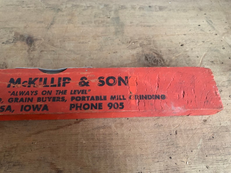 Vintage Atalissa Iowa Advertising Level Ruler L.W. Mckillip Etsy