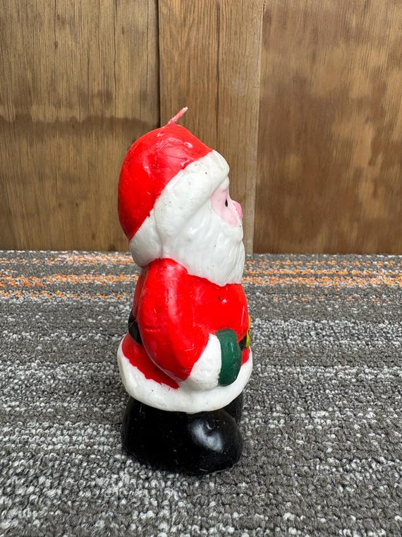ヴィンテージ サンタクロース クリスマスキャンドル - 高さ5インチ
