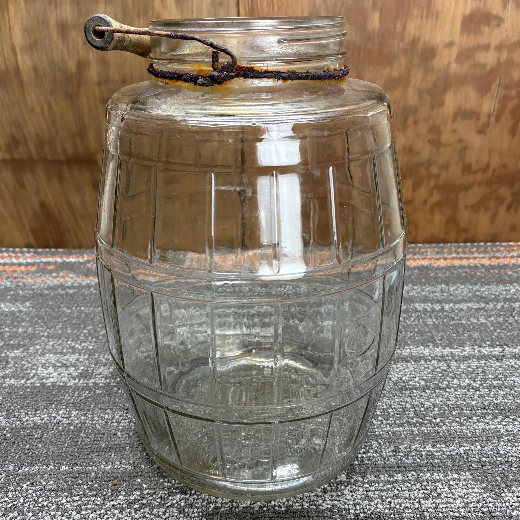 Antique General Store Pickle Jar: Giant Duraglass Barrel, Rusty Bale ...