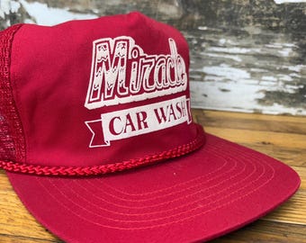 Vintage Snapback Trucker Hat - Miracle Car Wash Logo - San Sun Brand - NOS Like New Condition