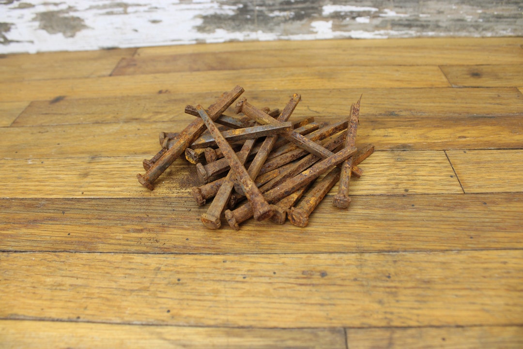 20 Count Antique Square Nails 3 Salvaged Rusty Easy to Etsy