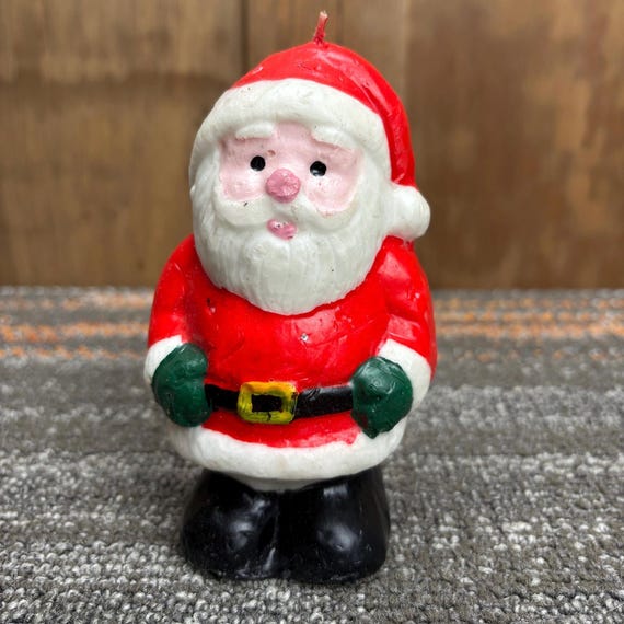 ヴィンテージ サンタクロース クリスマスキャンドル - 高さ5インチ