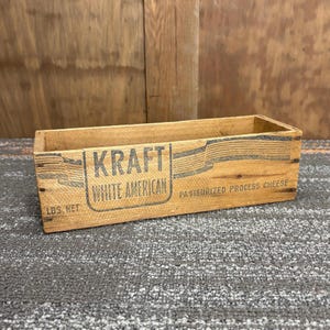 Antique Large Kraft White American 5lb Wooden Cheese Box