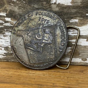 Vintage 1975 John Deere 57 Years of Foundry Technology Belt Buckle -  John Deere Foundry Waterloo, Iowa